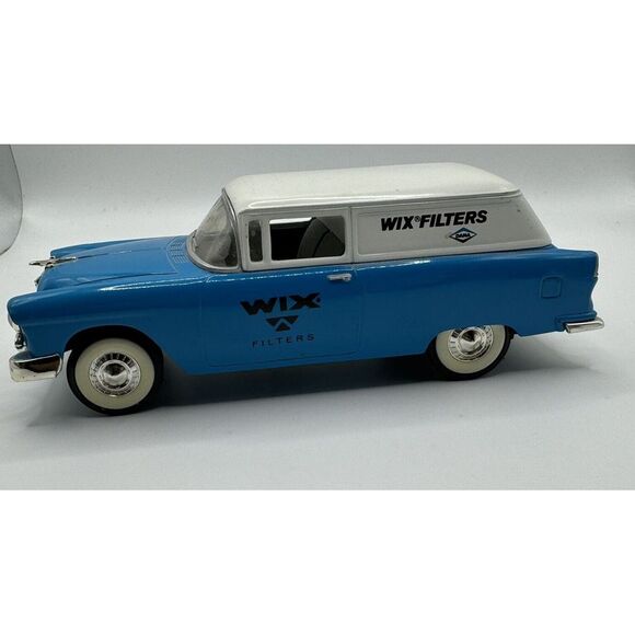 1955 CHEVROLET SEDAN DELIVERY WIX FILTERS LOCKABLE COIN BANK With Key - Picture 3 of 5